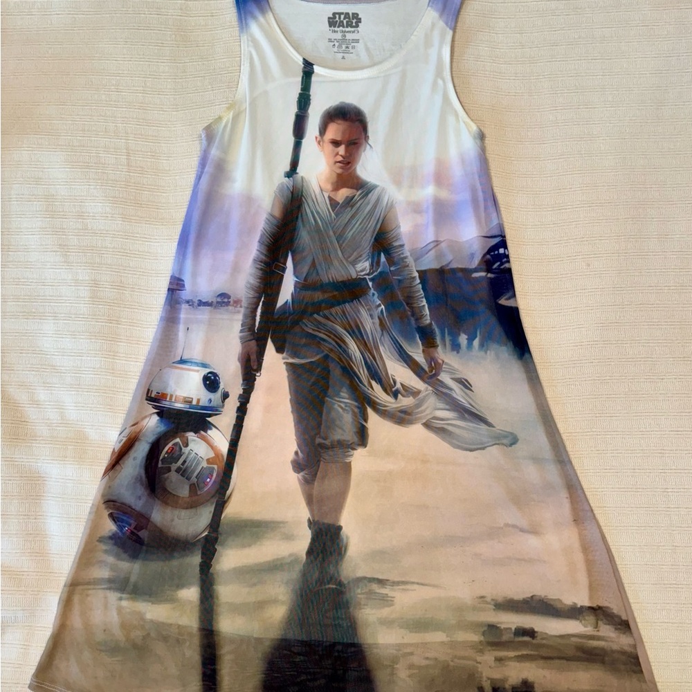 RARE! Star Wars Sleeveless Dress with Rey and BB-8 Disney, size XS